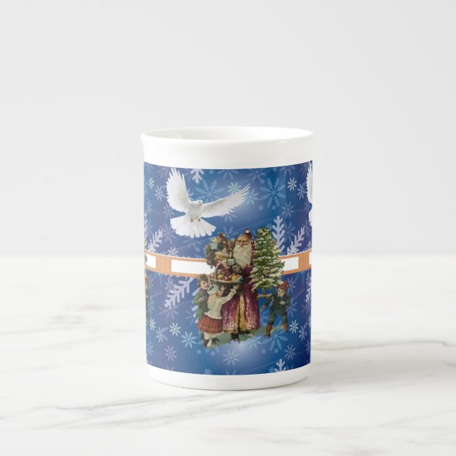 Mug de Noël, Vintage colombe (Devant)