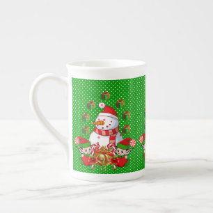 Mug de Noël, Vintage, Joyeux bonhomme de neige de