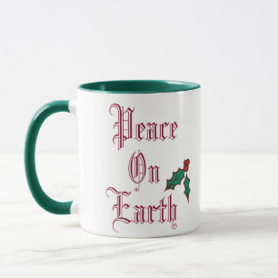 Mug de Noël vintage Paix sur Terre