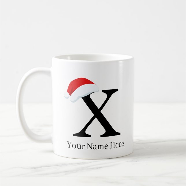 Mug de Noël "X" initial (Gauche)