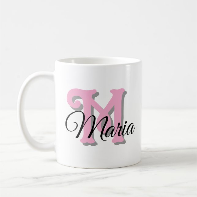 Mug de nom de monogramme personnalisé (Gauche)