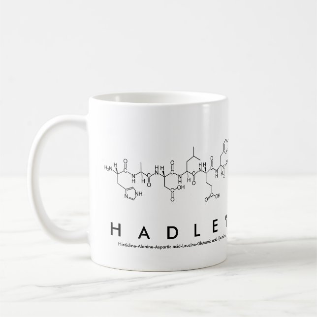 Mug de nom de peptide Hadley (Gauche)