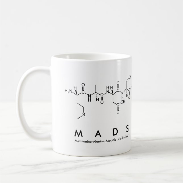 Mug de nom de peptide Mads (Gauche)