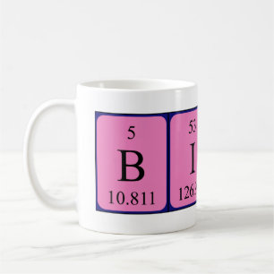 Mug de nom de table périodique bindu
