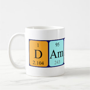 Mug de nom de table périodique Damaris