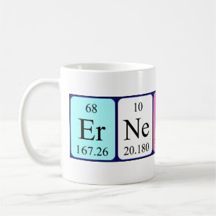 Mug de nom de table périodique de l'erreur