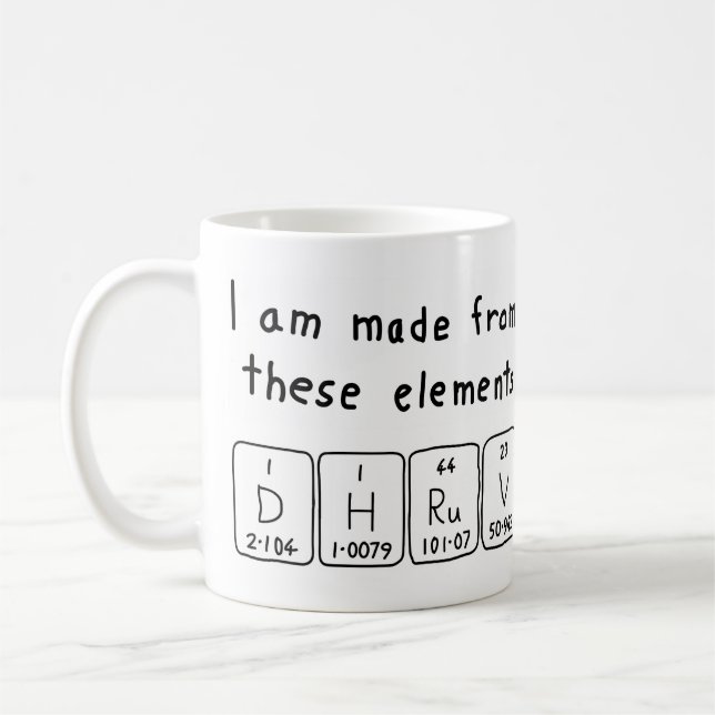 Mug de nom de table périodique Dhruv (Gauche)