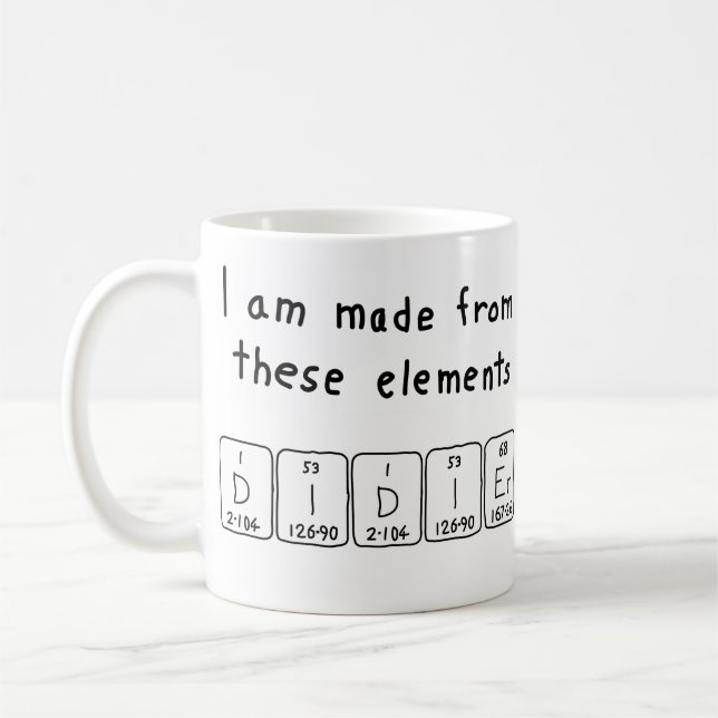 Mug de nom de table périodique Didier (Gauche)