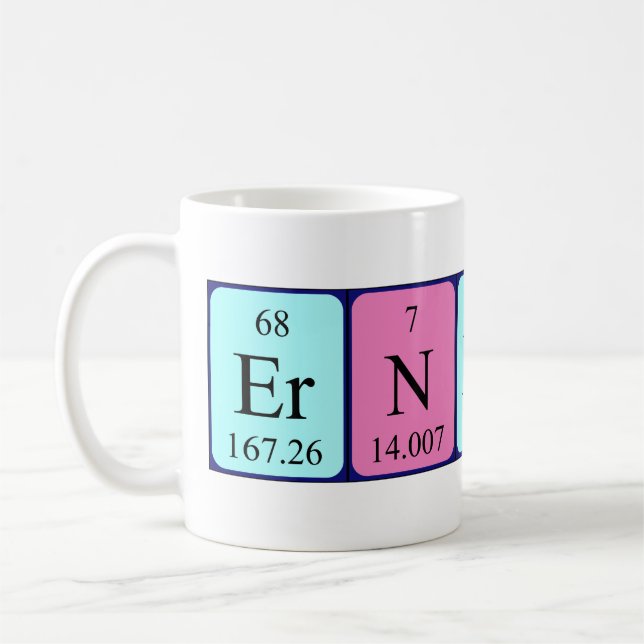 Mug de nom de table périodique Ernestina (Gauche)