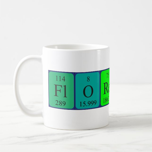 Mug de nom de table périodique Florentin (Gauche)