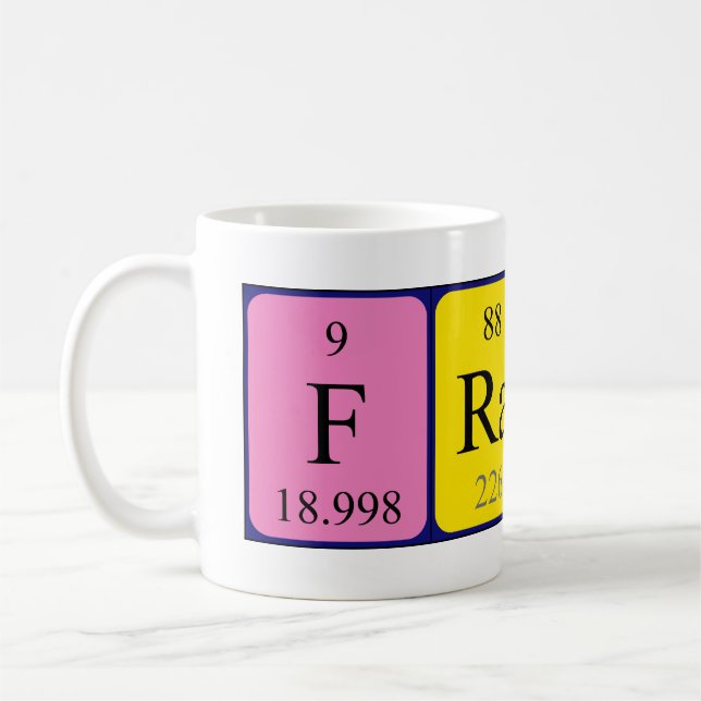 Mug de nom de table périodique France (Gauche)