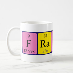 Mug de nom de table périodique franci
