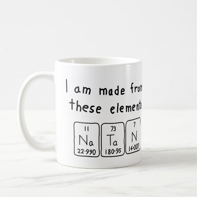 Mug de nom de table périodique Natan (Gauche)