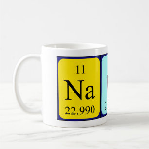 Mug de nom de table périodique Naut