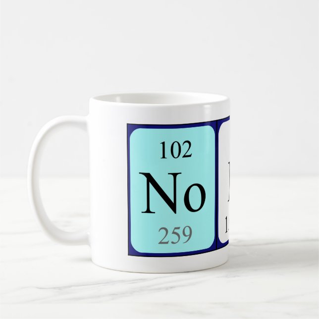 Mug de nom de table périodique Noham (Gauche)