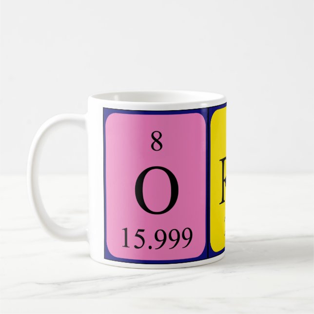 Mug de nom de table périodique Oran (Gauche)