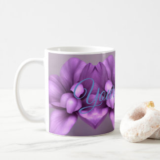 Mug de nom floral pourpre - Coupe de fleurs person