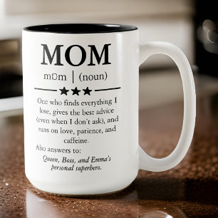 Mug de nom personnalisé, Cadeau pour maman, Cadeau
