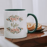 Mug de nom personnalisé | Cadeaux personnalisés po<br><div class="desc">Tasse de nom personnalisable avec fleurs d'aquarelle. Un grand cadeau pour les demoiselles d'honneur,  la bonne d'honneur,  maman,  grand-mère,  enseignants,  infirmières ou toute personne qui aime les fleurs !</div>