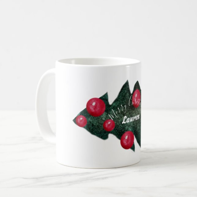 Mug de nom personnalisé de Noël (Devant gauche)