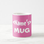Mug de nom personnel rose<br><div class="desc">Mug personnalisé,  rose avec texte de typographie blanche.</div>
