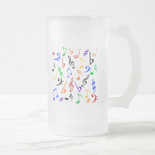 Mug de notes musicales - Verre dépoli