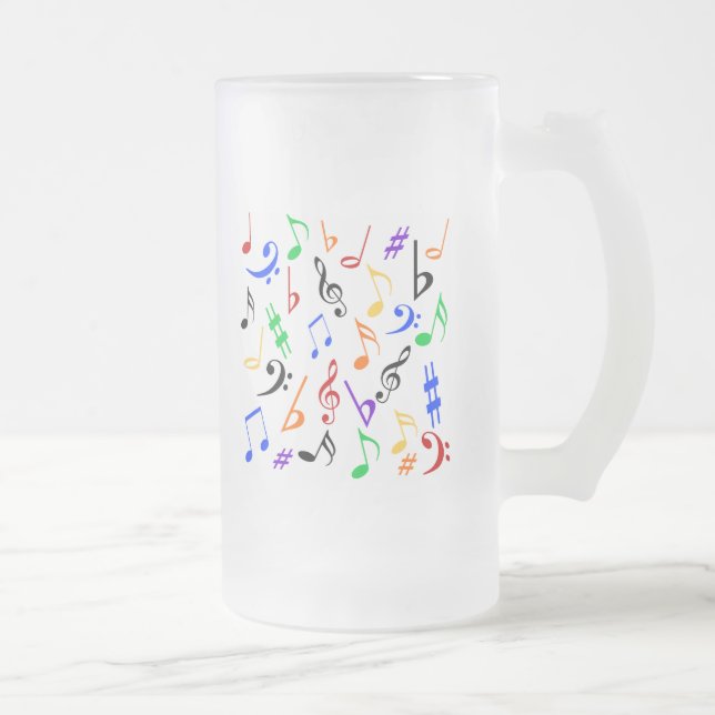 Mug de notes musicales - Verre dépoli (Droit)