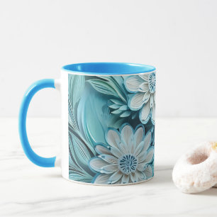 Mug de papier coupé bleu