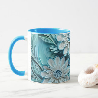 Mug de papier coupé bleu