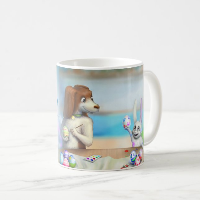 Mug de Pâques avec des animaux mignons (Devant droit)