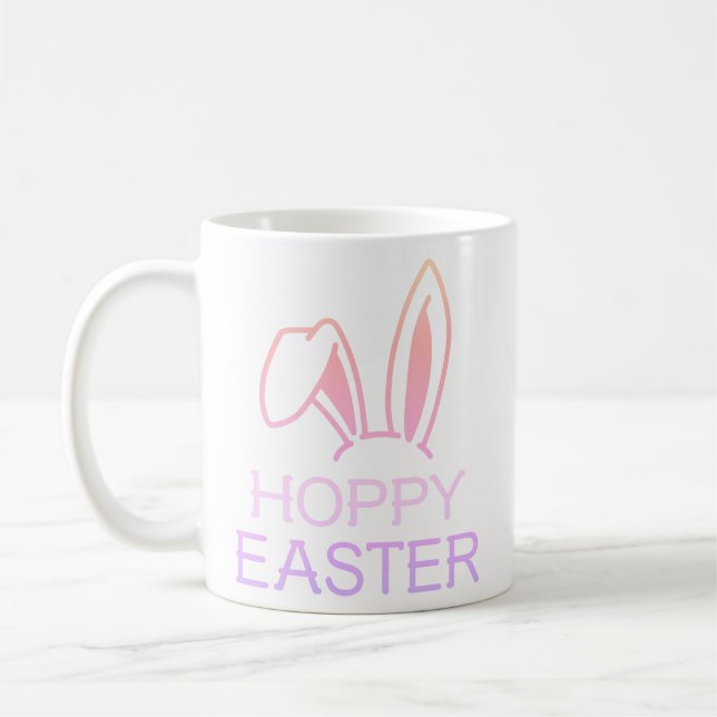 Mug de Pâques Classique Pastel au Lièvre Joyeux (Gauche)