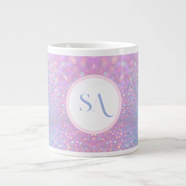 Mug de Parties scintillant rose Pastel personnalis (Devant)