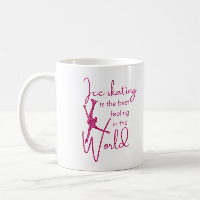 Mug de patinage sur glace Meilleur étincelle rose (Gauche)