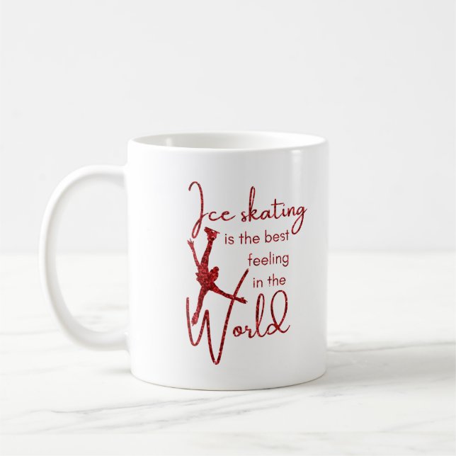 Mug de patinage sur glace Meilleur étincelle rouge (Gauche)