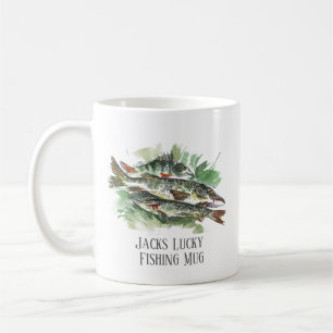 Mug de pêche chanceux personnalisé   Brochet et Pe