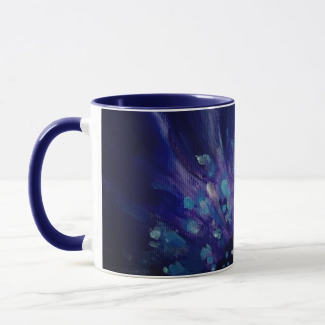 Mug de peinture de feuillage d'art violet (Gauche)