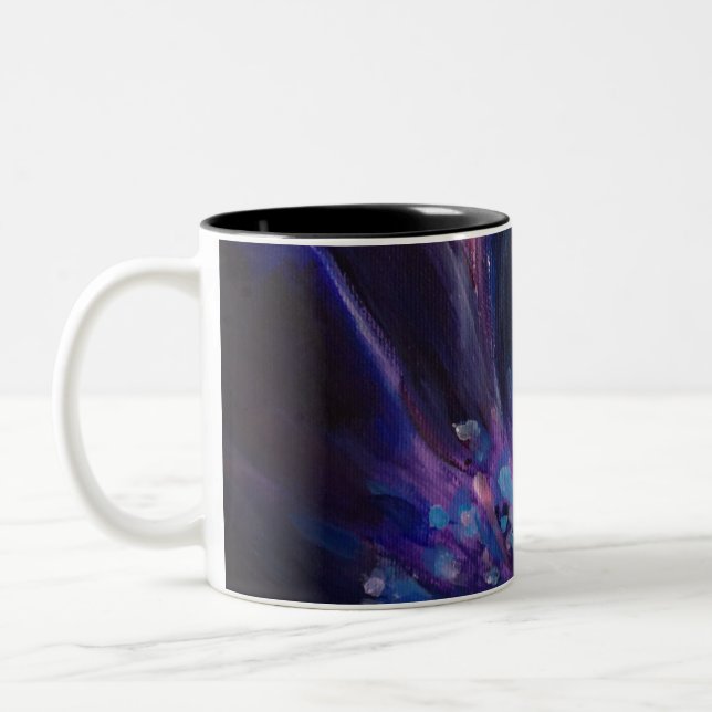 Mug de peinture florale violette Feuille (Gauche)
