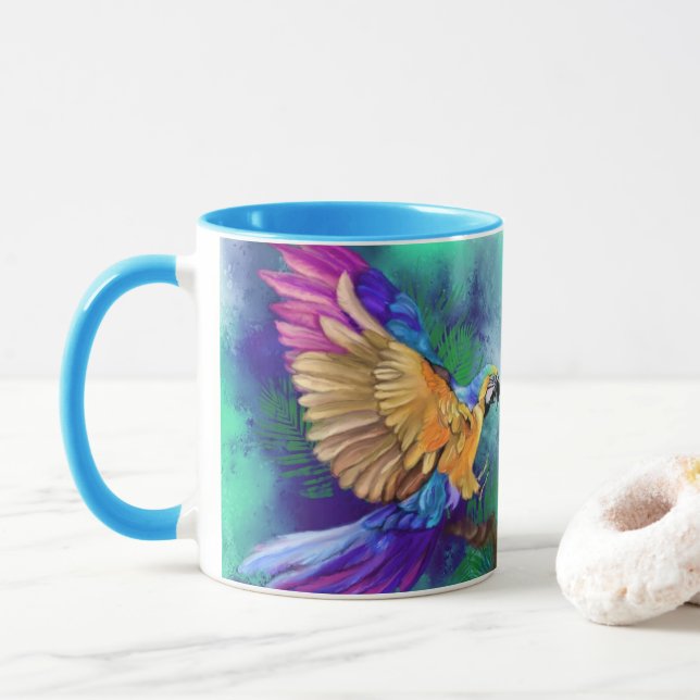 Mug de perroquet coloré (Avec donut)