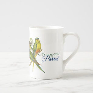 Mug de perroquets turquoise vintage