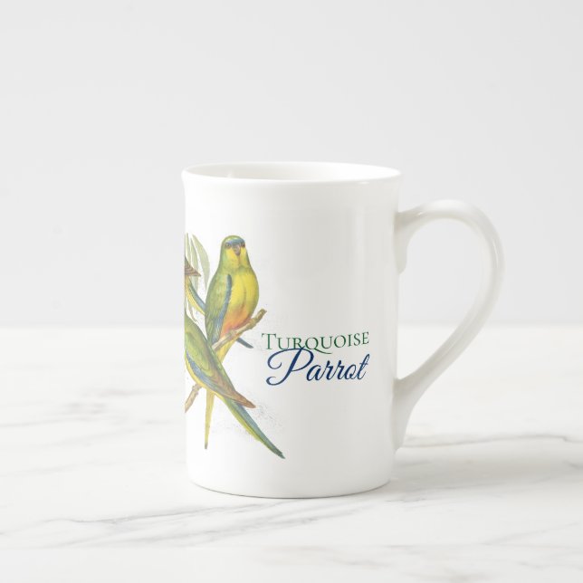 Mug de perroquets turquoise vintage (Droite)