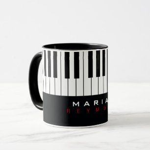 Mug de piano moderne avec nom