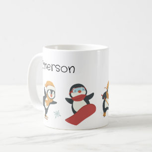 Mug de pingouin de Noël de l'enfant