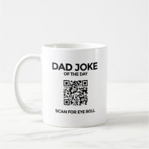 Mug de plaisanterie papa QR - Blanc