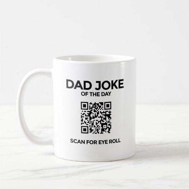 Mug de plaisanterie papa QR - Blanc (Gauche)