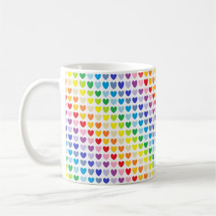 Mug De plus larges coeurs d'arc-en-ciel de spectre