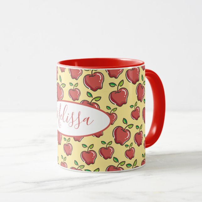 Mug de pomme rouge frais (Devant droit)