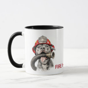 Mug de pompier drôle Chien Tuyau Humour Cadeau