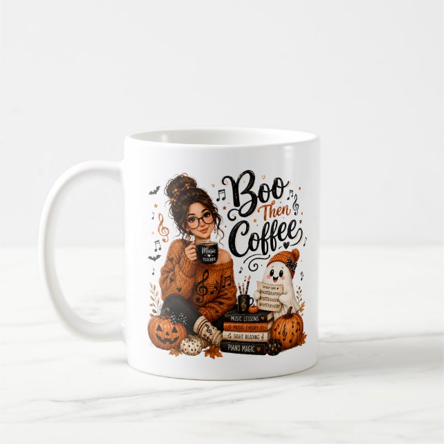 Mug de professeur de musique d'Halloween « Cute Bo (Gauche)