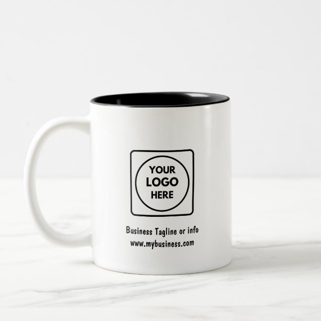 Mug de promotion commerciale à deux tons avec logo (Gauche)