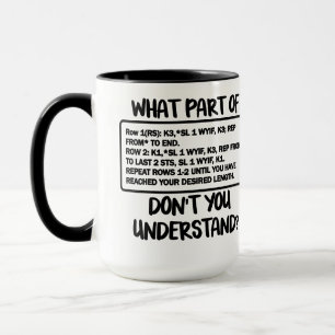 Mug De quelle partie (tricot) vous ne comprenez pas